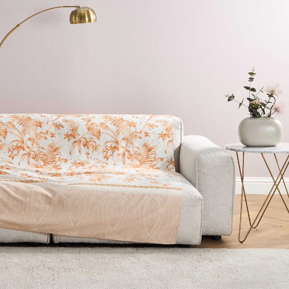 Telo Arredo Bassetti Granfoulard Ibiscus Tattoo 41 270x270 cm - Crema Albicocca