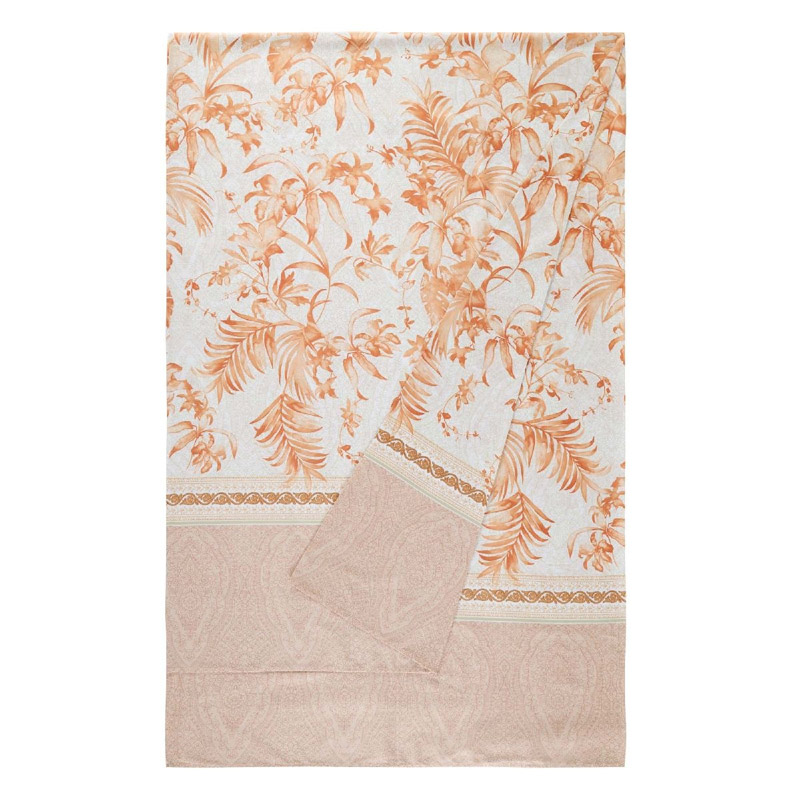 Telo Arredo Bassetti Granfoulard Ibiscus Tattoo 41 180x270 cm - Tonalità Crema e Albicocca