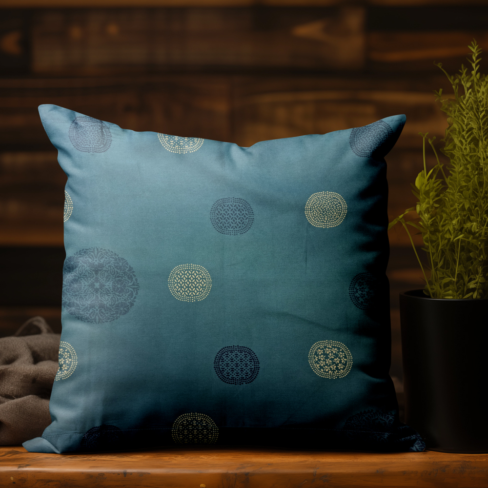 Fodera per Cuscino Arredo Bassetti Pallavicino petrolio in Raso