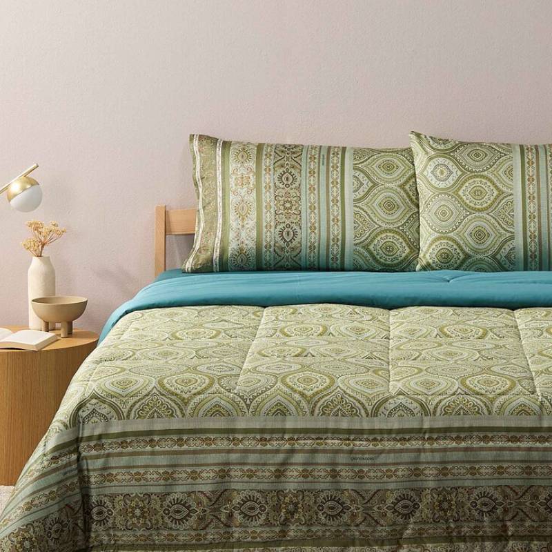 Trapunta Matrimoniale Bassetti Hanbury verde bosco Invernale