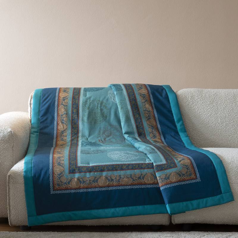 Bassetti Plaid Florence T1 135x190 - Eleganza blu e turchese per la tua casa
