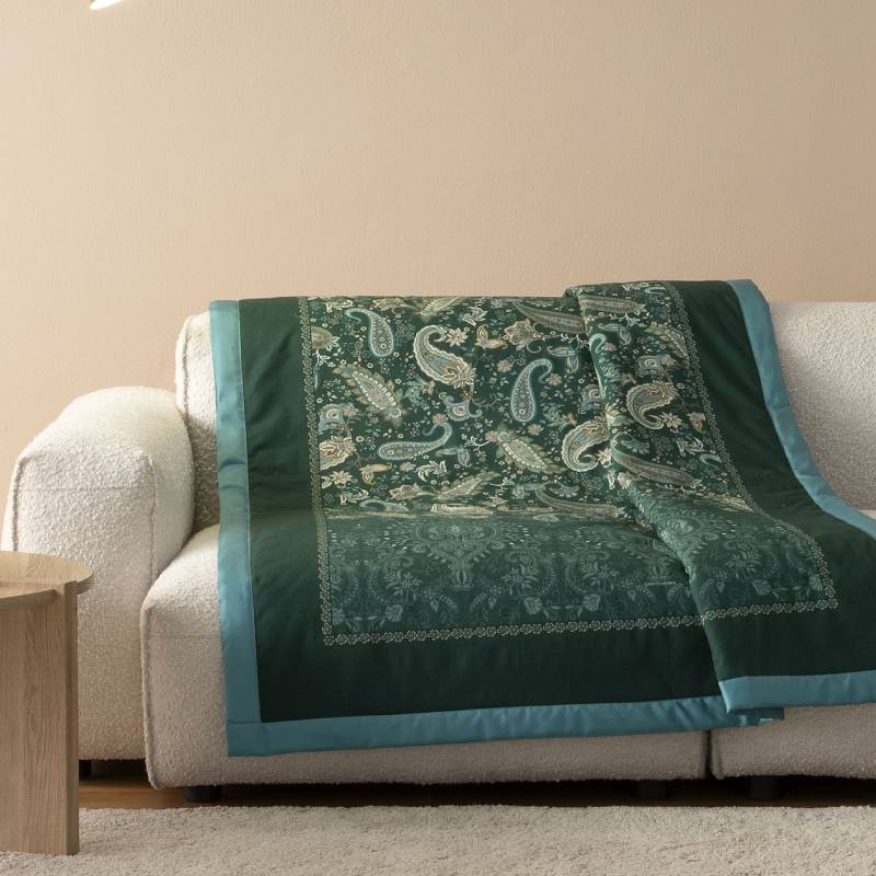 Bassetti Plaid Monnalisa V1 135x190 - Eleganza Barocca verde petrolio