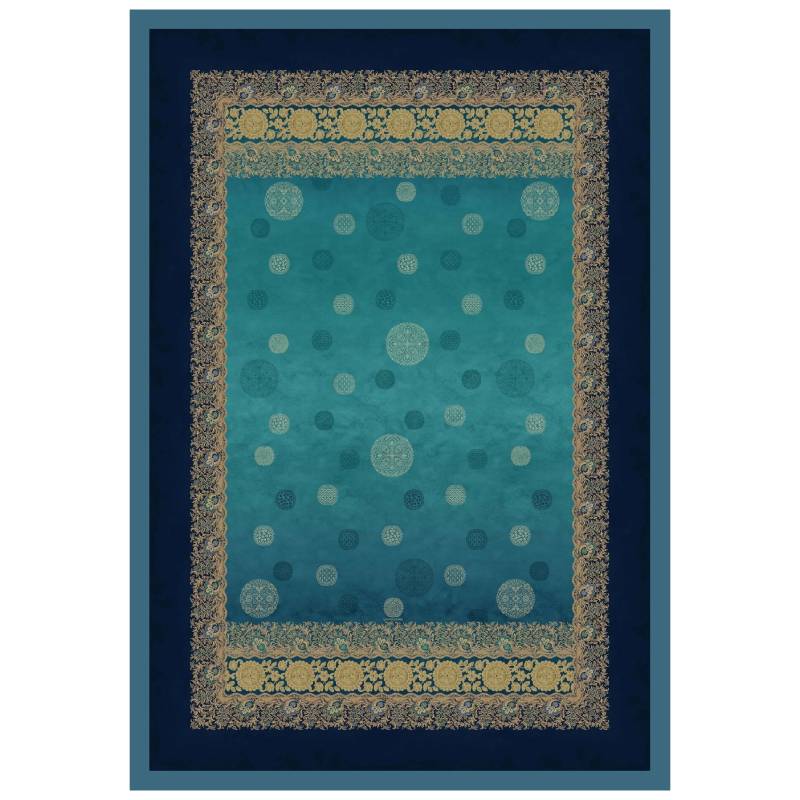 Plaid Bassetti Pallavicino petrolio 135x190 - Design Italiano in Cotone felpato