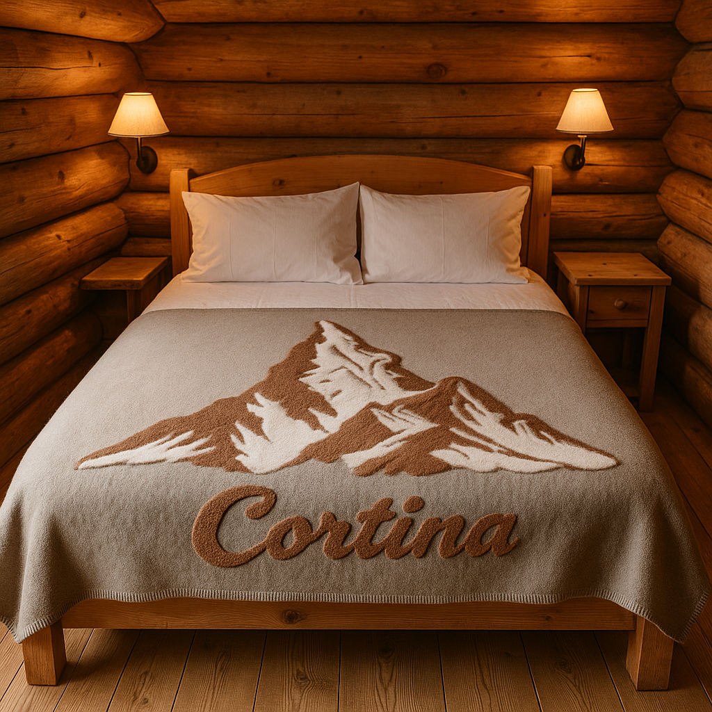 Coperta in lana cotta Alpina 150x170 cm Stile Montanaro Cortina tortora
