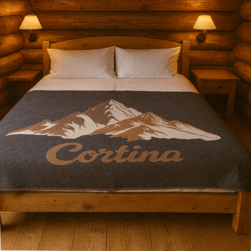 Coperta in lana cotta 150x170 cm Stile Montanaro Cortina antracite