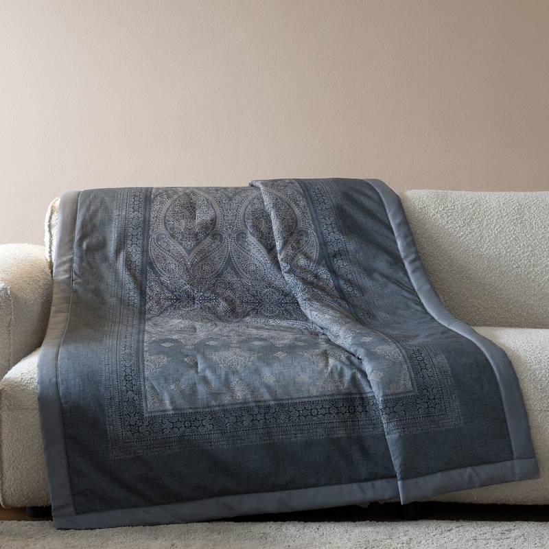 Bassetti Plaid Kerala G1 grigio argento 135x190 cm in Cotone Imbottito