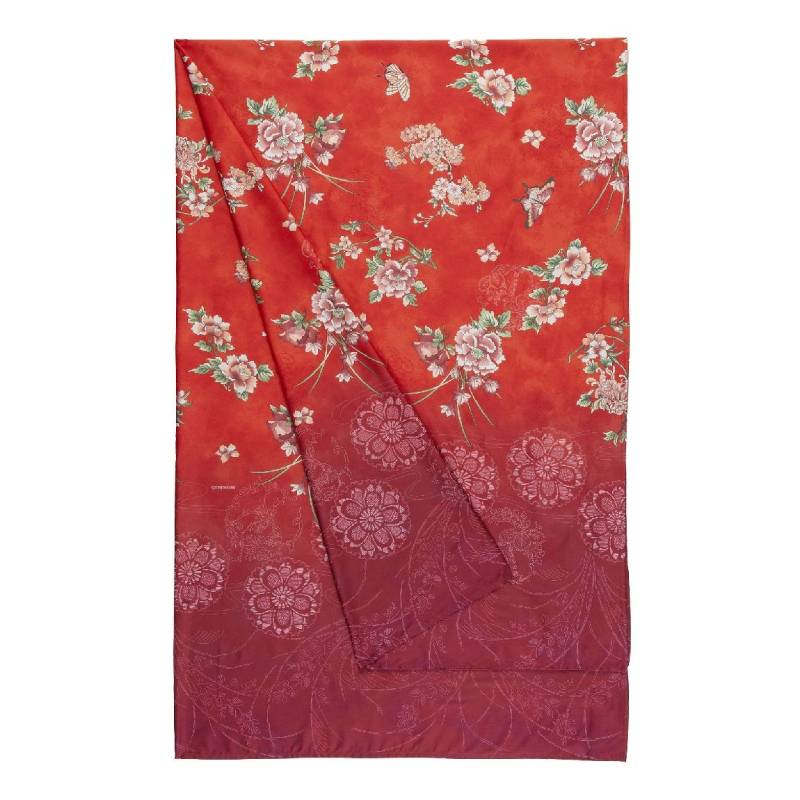 Bassetti Granfoulard Telo Arredo Esperidi R1 floreale rosso in cotone