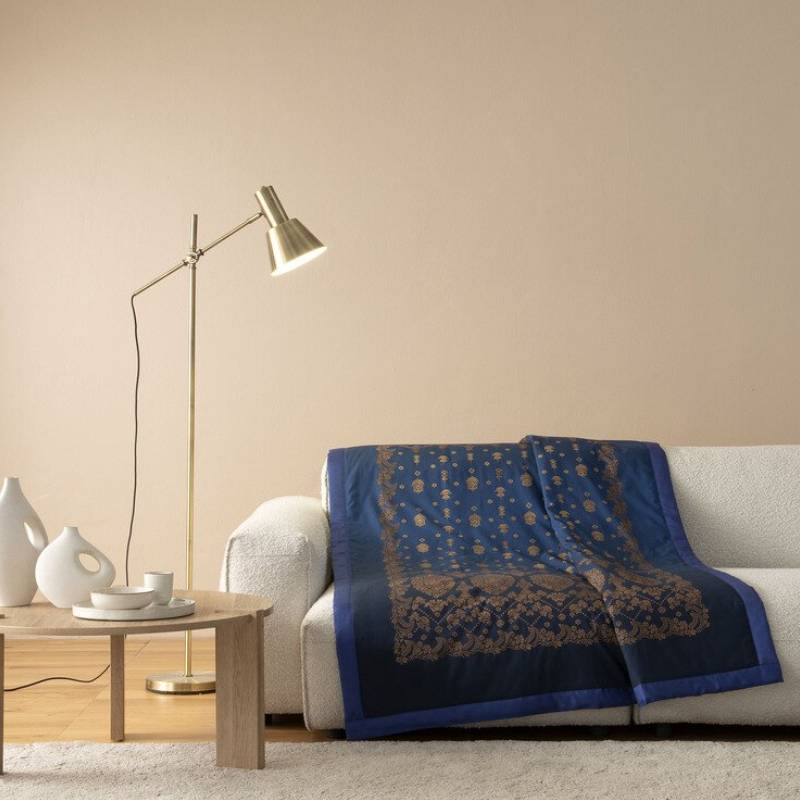 Bassetti Plaid Gold Decor B1 - Eleganza Orientale per la tua casa in blu