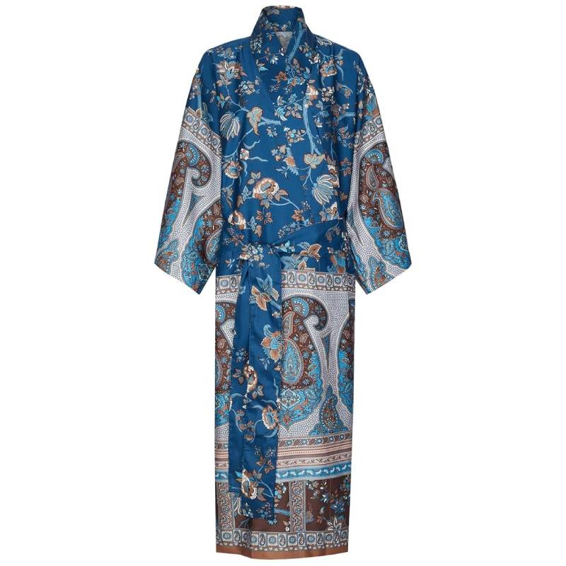 Vestaglia in raso Kimono Granfoulard Bassetti Genova B1 bluette