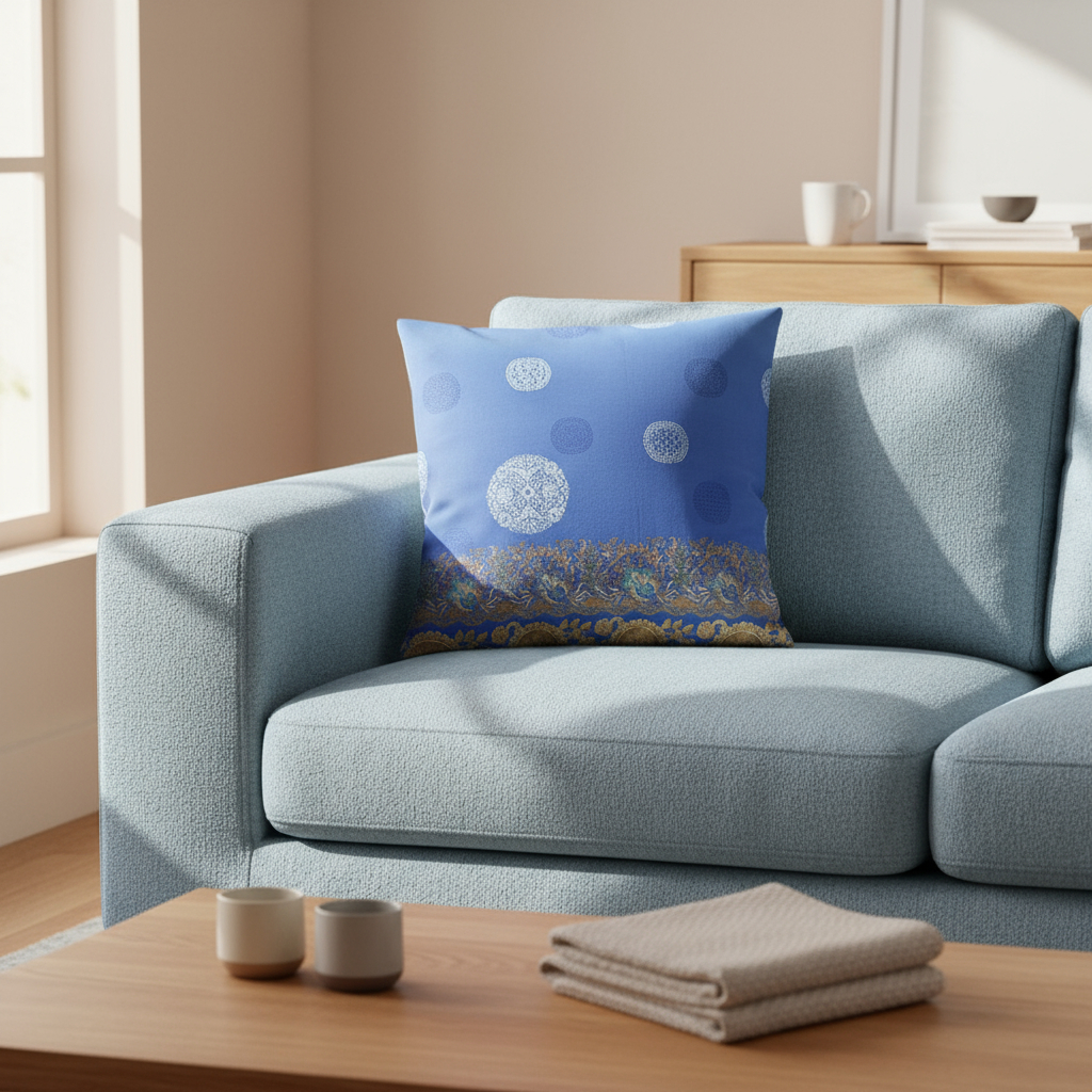 Fodera per Cuscino Arredo Bassetti Pallavicino C1 bluette in Raso