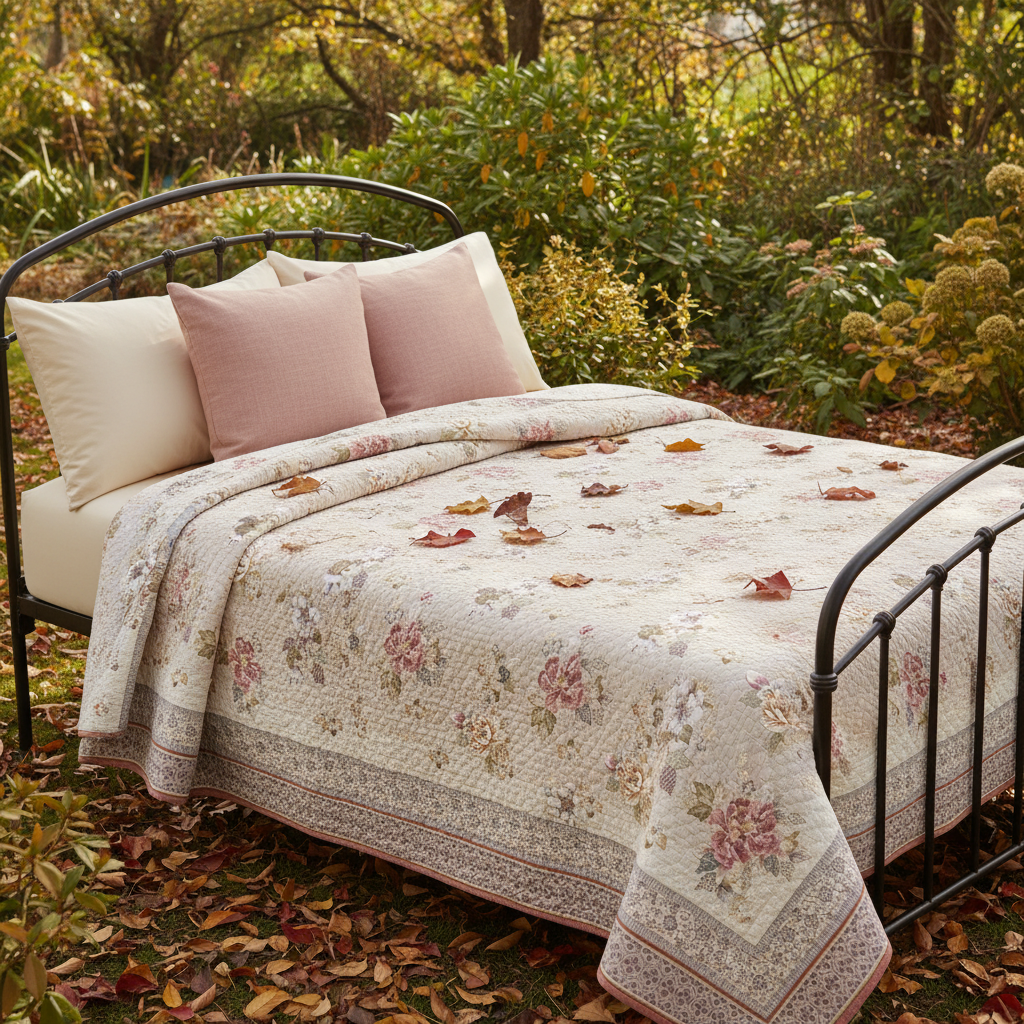 Bassetti Copriletto trapuntato matrimoniale HANAMI 41 cotone dentro e fuori