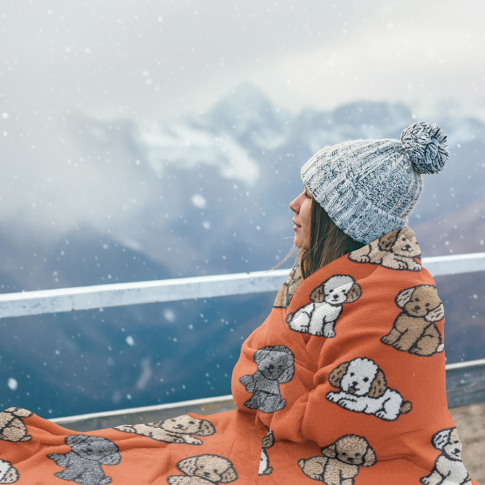 Soffice Plaid in Lana Cotta Cuccioli ruggine morbido per la tua casa