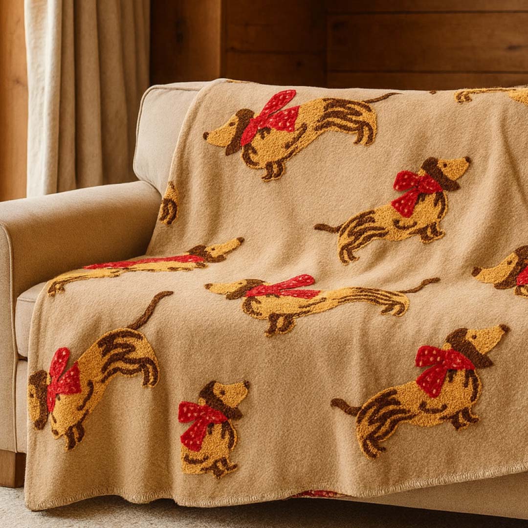 Plaid in pile BASSOTTI soffice coperta effetto lana cotta tortora 130x160