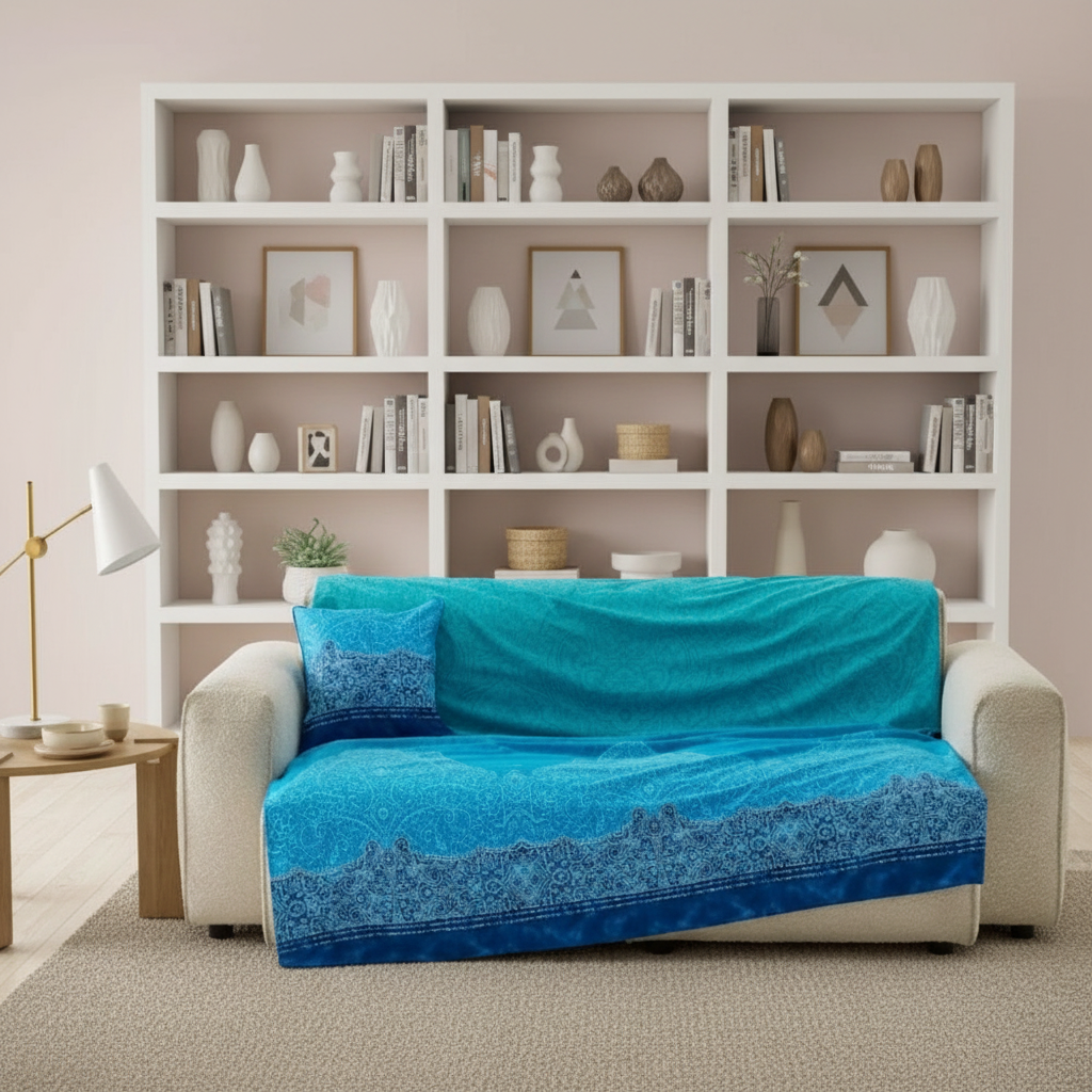 Bassetti Granfoulard Telo Arredo 350x270 Dolceacqua Blu Copridivano Grande