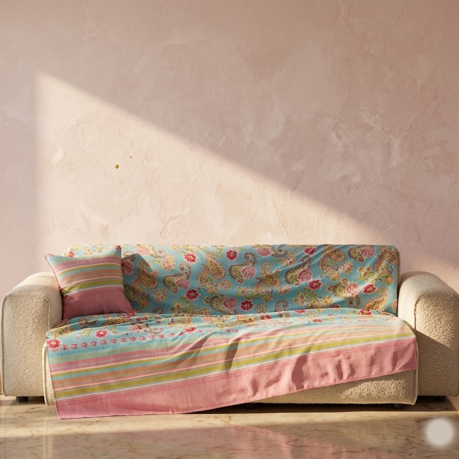 Bassetti Granfoulard Telo Arredo 180x270 Rapallo Turchese Copridivano