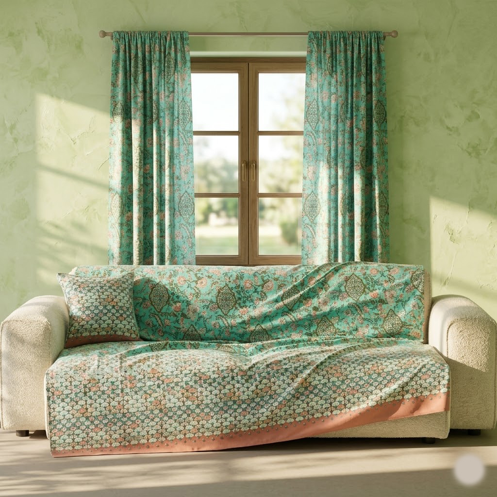 Bassetti Granfoulard Telo Arredo 350x270 Tigullio Verde Acqua Copridivano