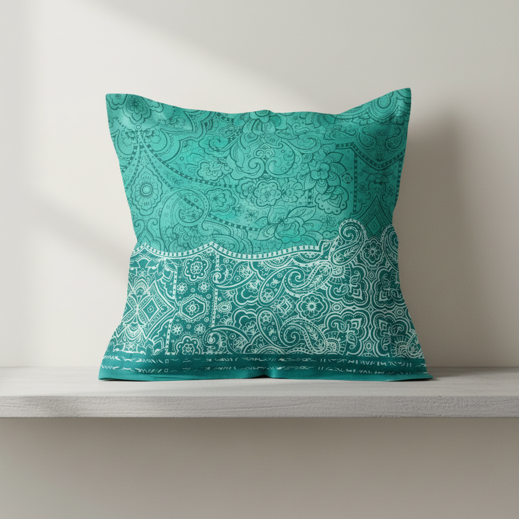 Copriscuscino Bassetti Dolceacqua V1 40x40 Raso Verde Acqua