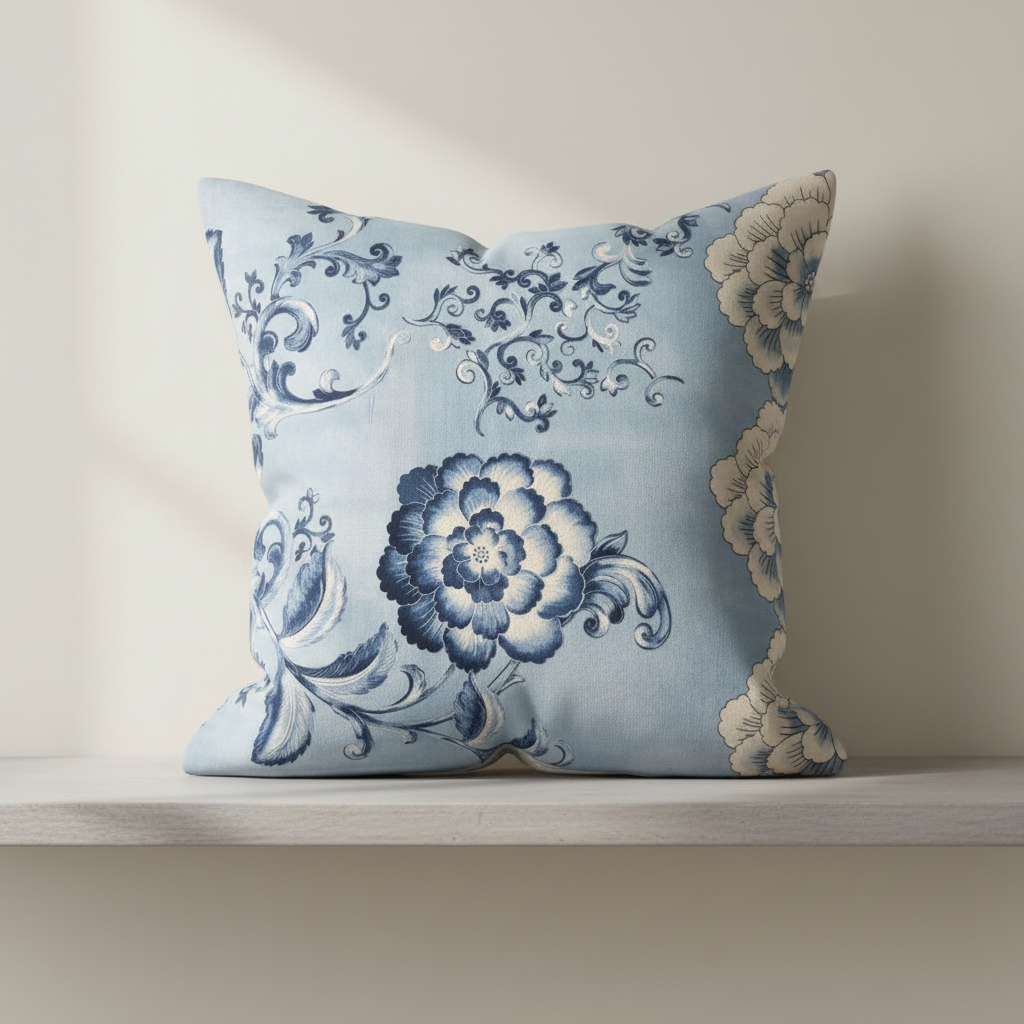 Copriscuscino Bassetti Paraggi B1 40x40 Raso Blu Elegante