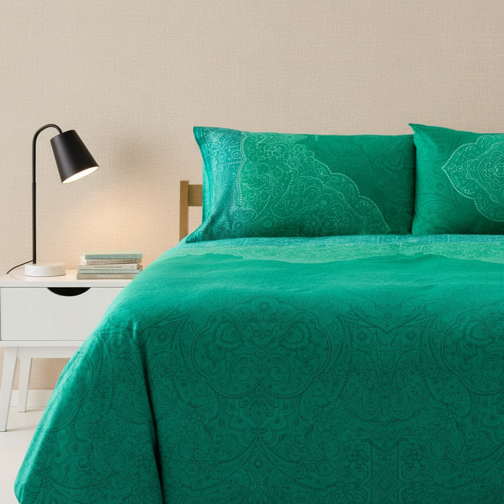 Bassetti Dolceacqua V1 verde: Lenzuola-Copriletto di Alta Qualità
