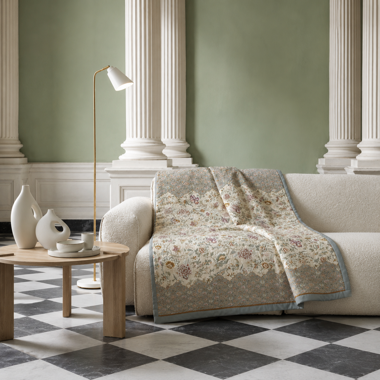 Plaid BASSETTI Granfoulard 155x220 cm imbottito VICENZA 41 floreale