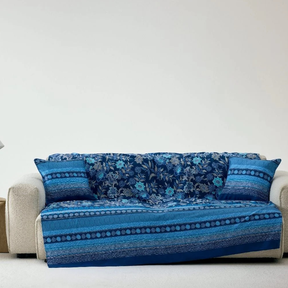 Granfoulard BASSETTI Varigotti B1 350x270 Telo Arredo MAXI floreale blu