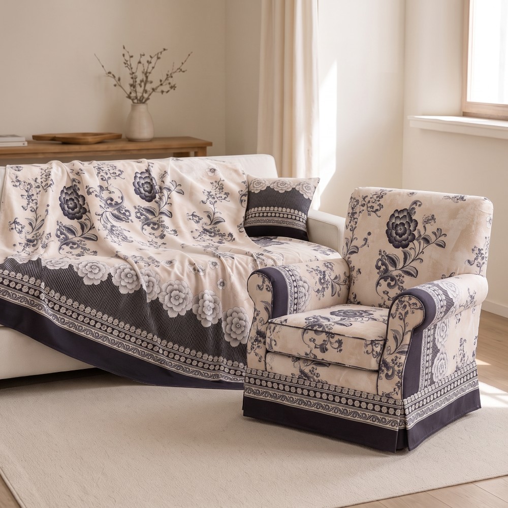 Granfoulard Bassetti Paraggi 20 Nero 270x270 Telo Arredo Grande