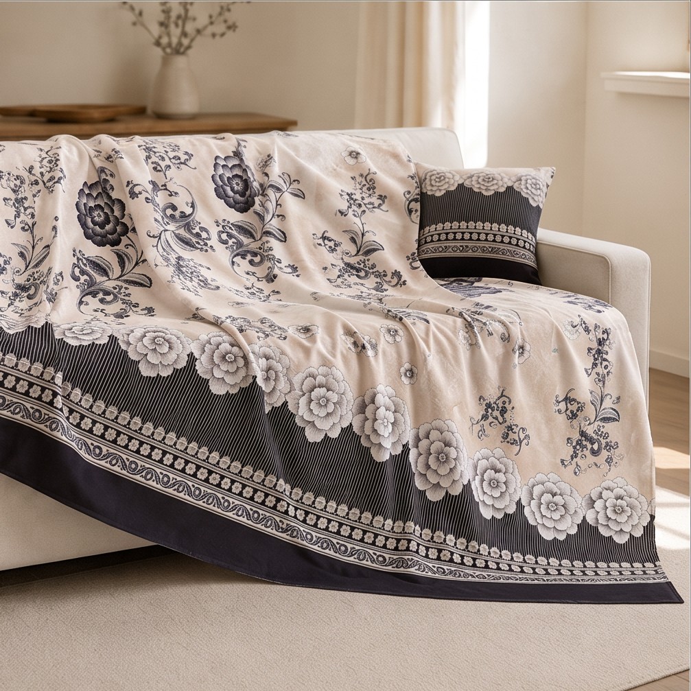 Granfoulard Bassetti Paraggi 20 Nero 180x270 Telo Arredo Elegante