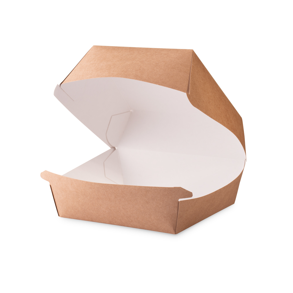 Contenitore panino grande in cartoncino bio 15x15x10 cm avana - FINE SERIE