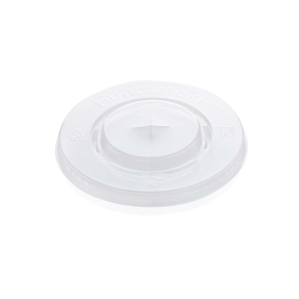 Coperchi piatti per bicchieri in PLA 300-400 ml - Polarity - D95 - FINE SERIE