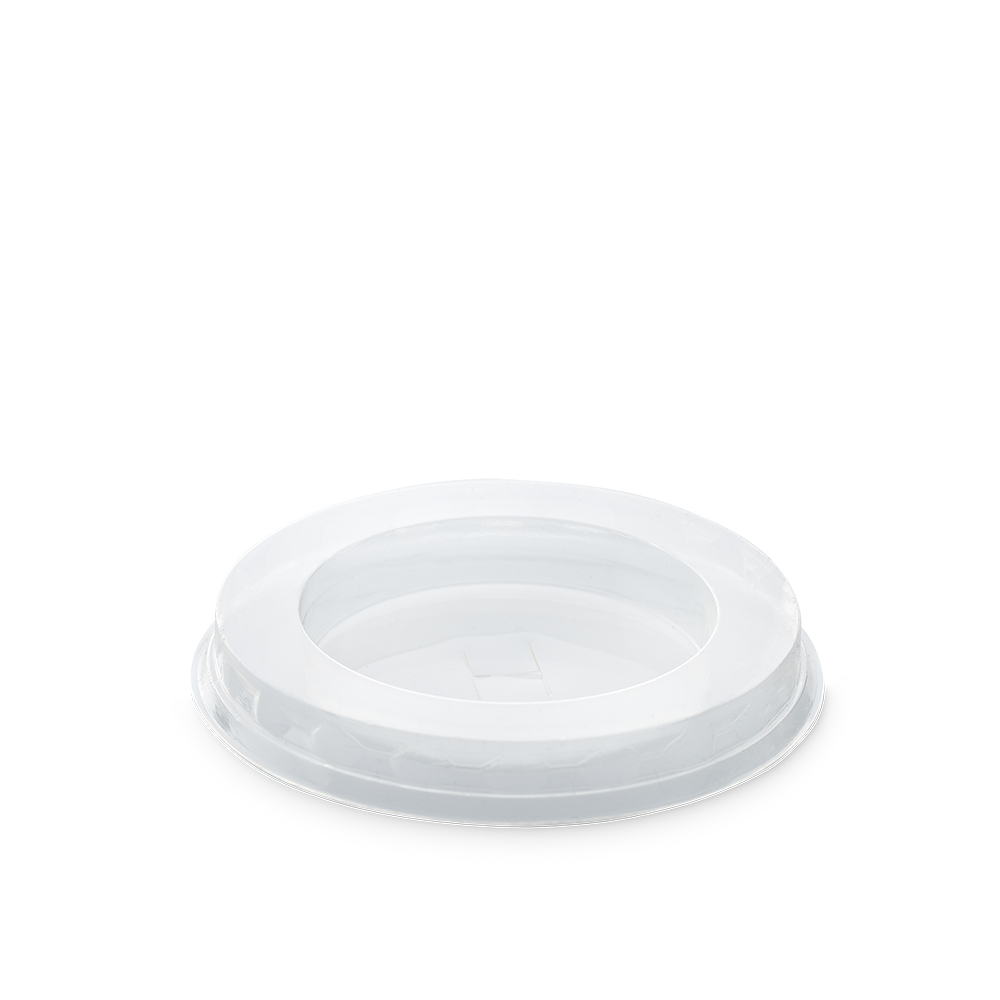 Coperchi piani in PLA con pretaglio per cannuccia - D84