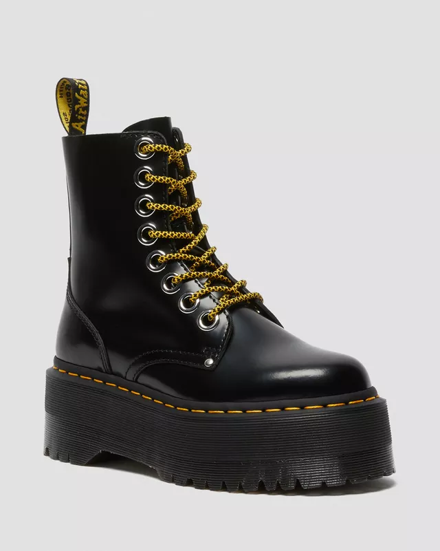 DR MARTENS Stivali platform jadon max in pelle buttero nero